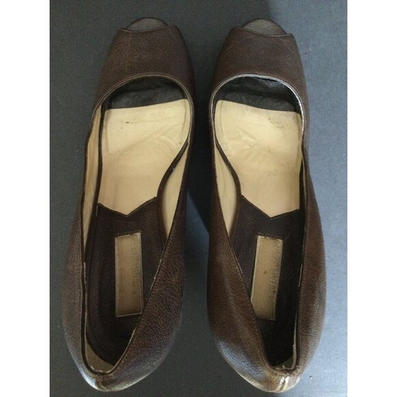 Michael Kors Womens Brown Leather Peep Toe Platform Pumps Size 9.5 M Shoes - Picture 3 of 9